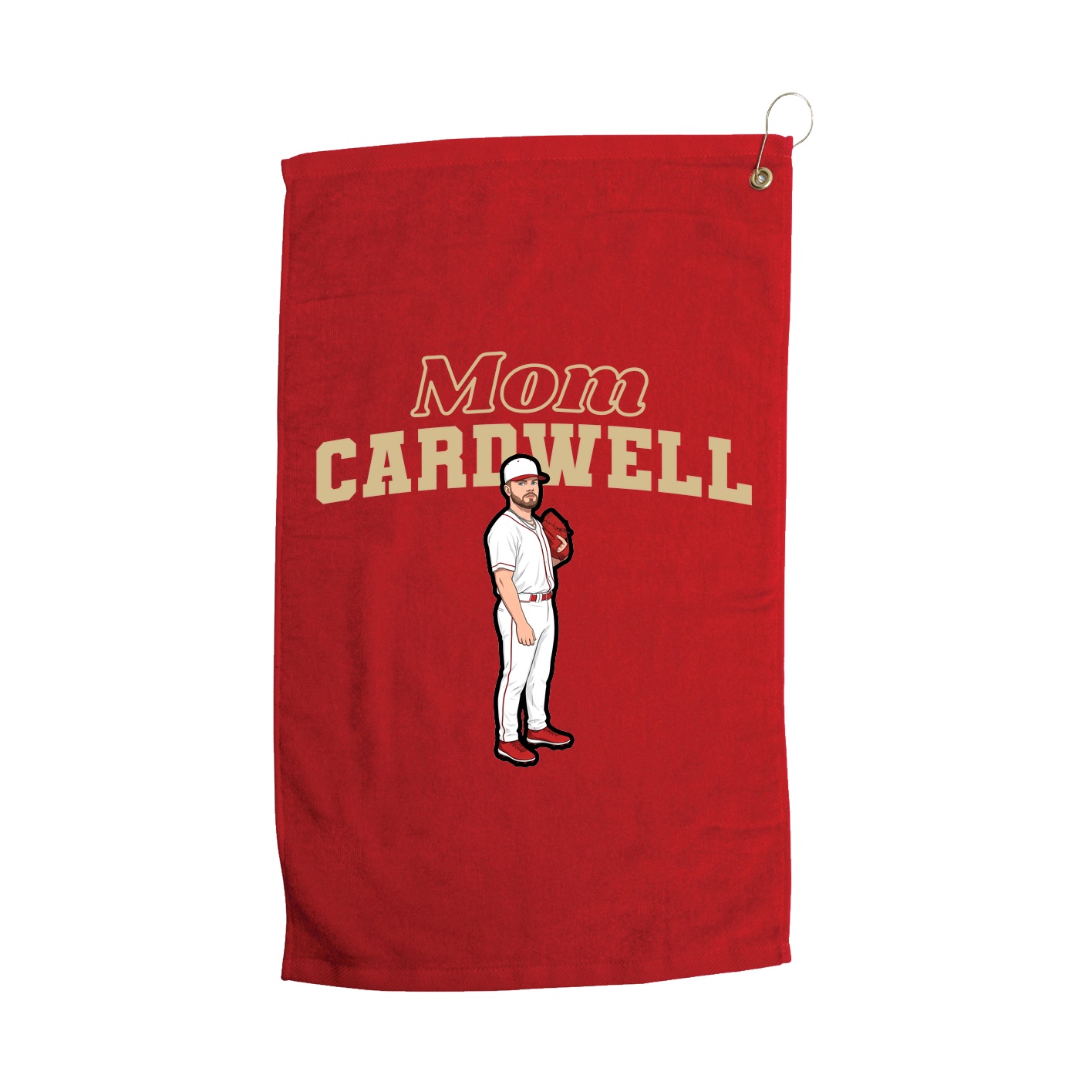 Golf Towel — Mothers Day Block in Red