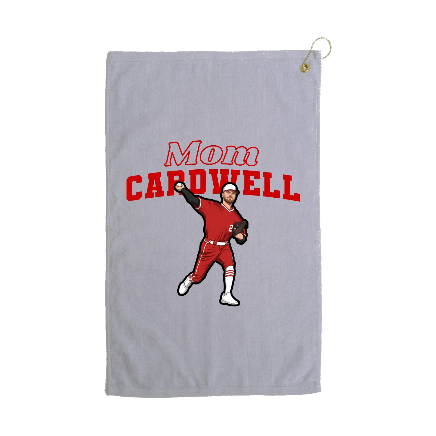 Golf Towel — Mothers Day Block in Grey