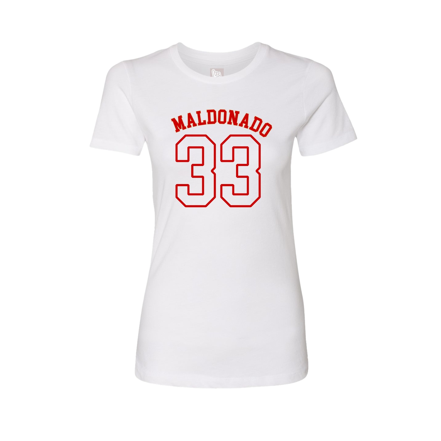 Fitted Women's Tee — Shirsey Arch in White