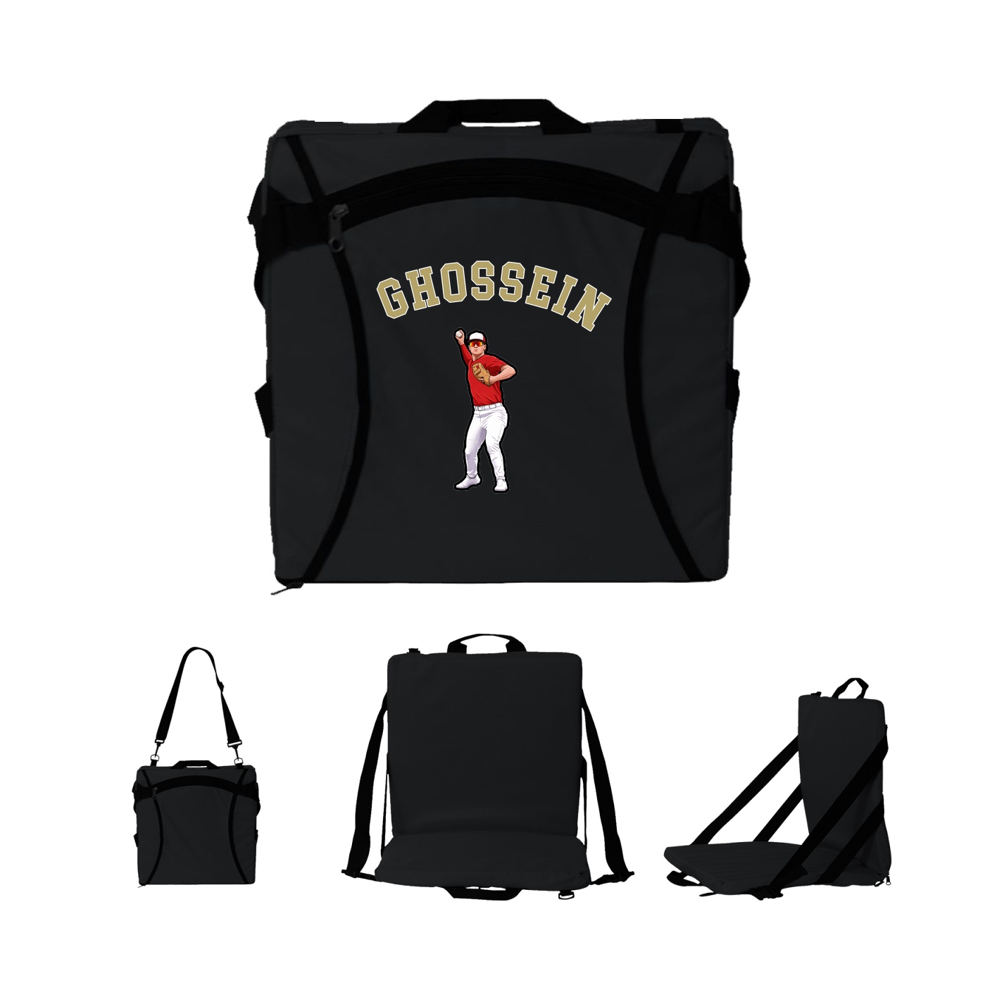 Folding Stadium Seat — Shirsey Arch in Black