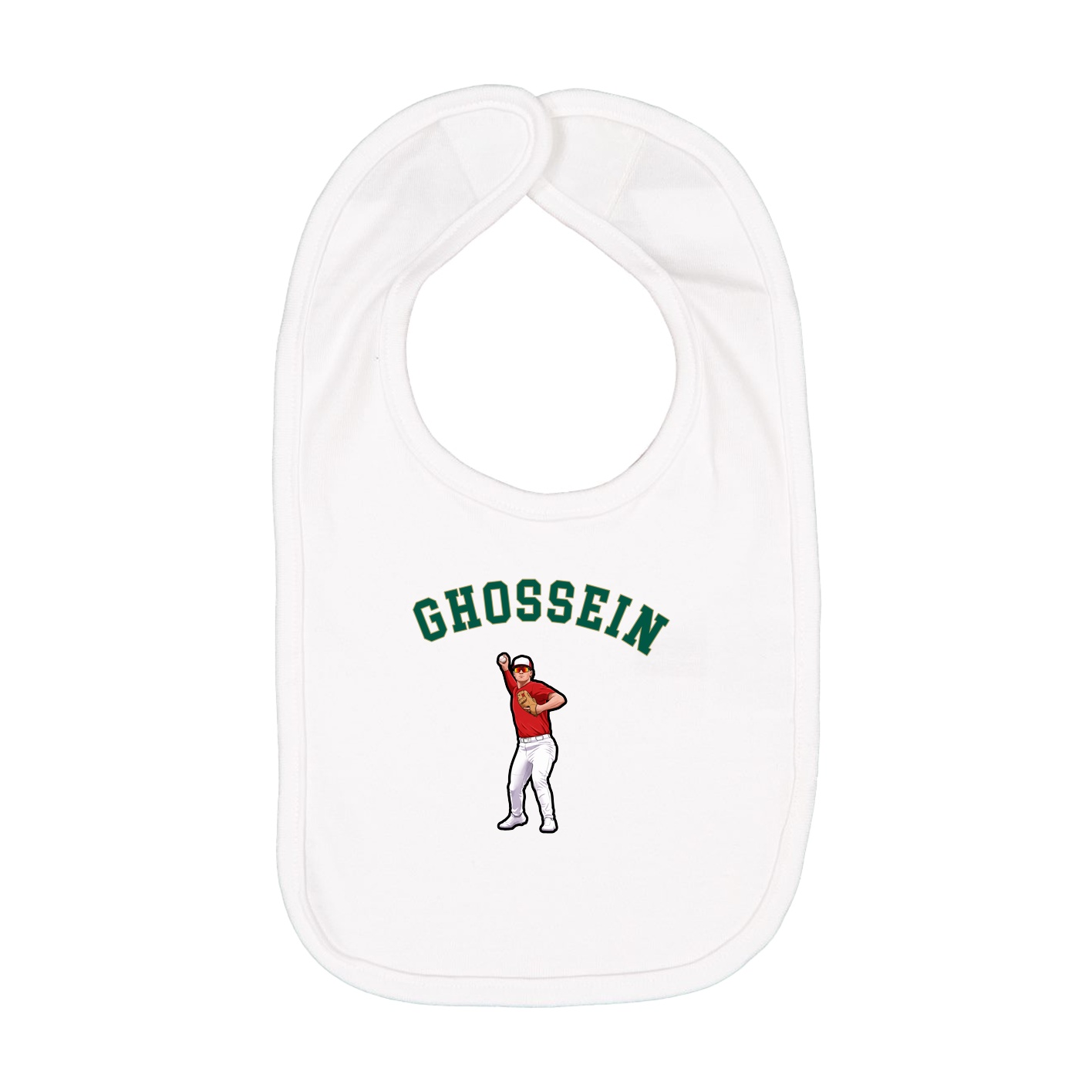 Infant Bib — Shirsey Arch in White