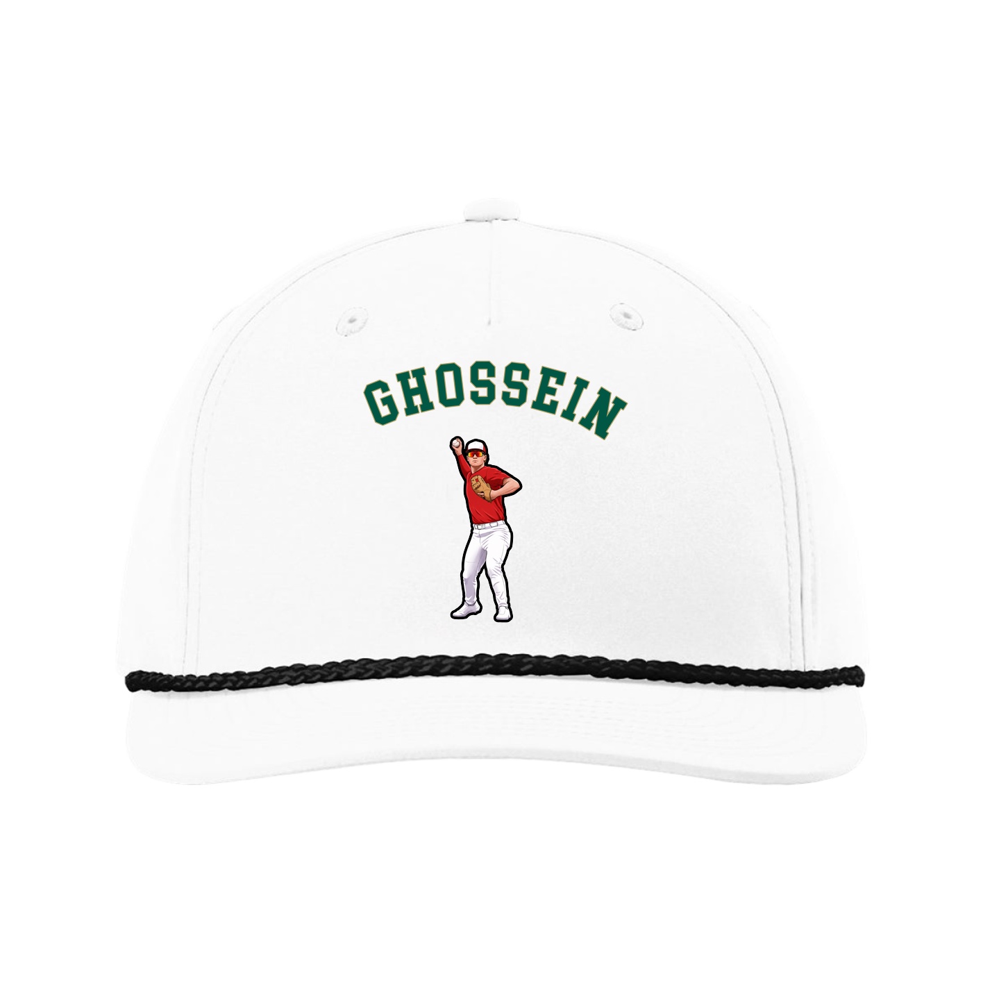 Five-Panel Classic Rope Cap — Shirsey Arch in White