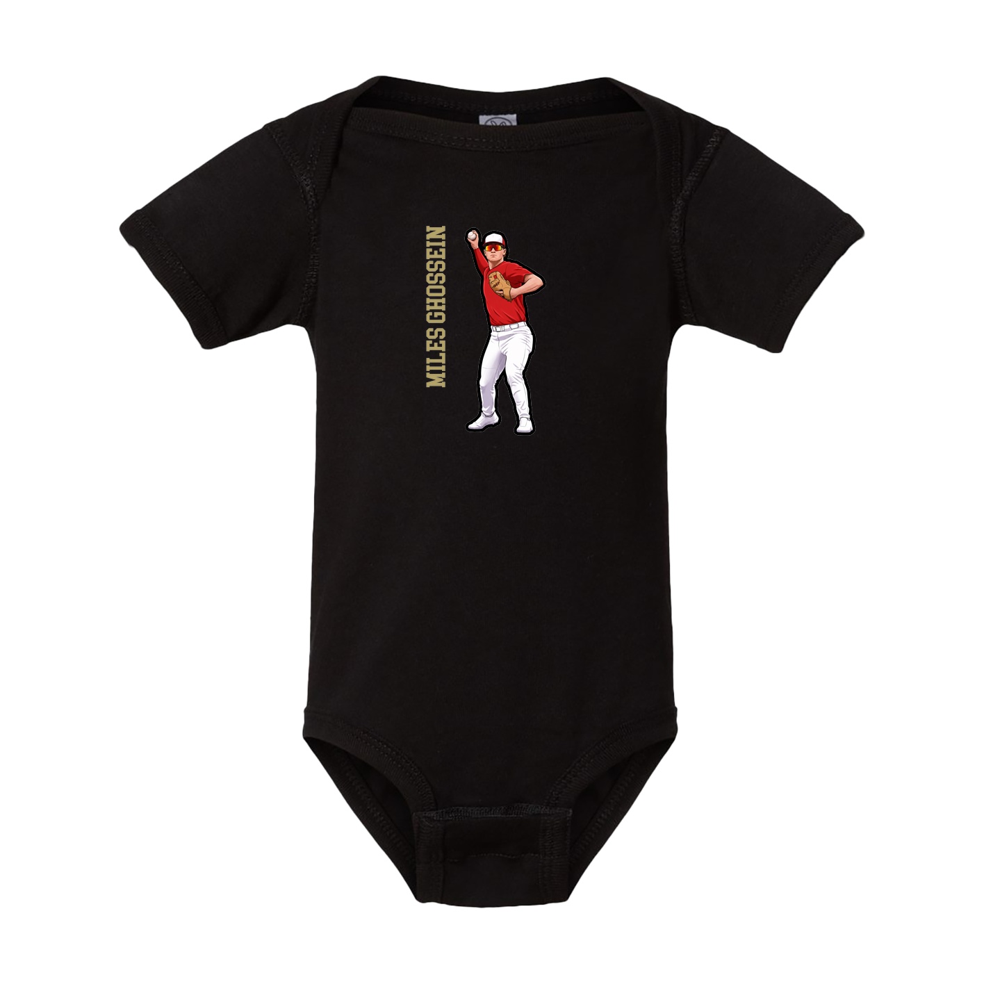 Baby Onesie — Name Vertical in Black