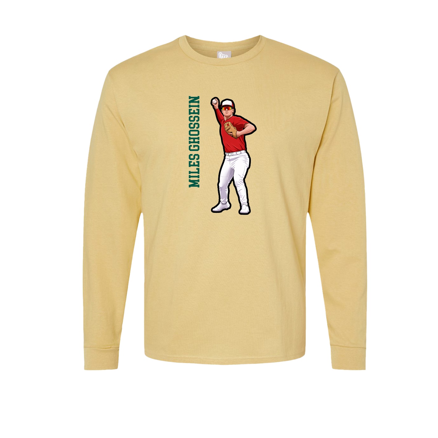 Long Sleeve Tee — Name Vertical in Vegas Gold