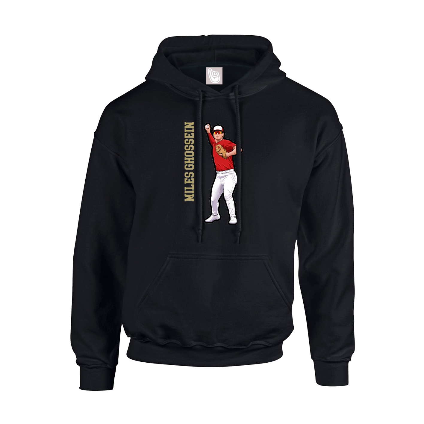 Youth Hoodie — Name Vertical in Black