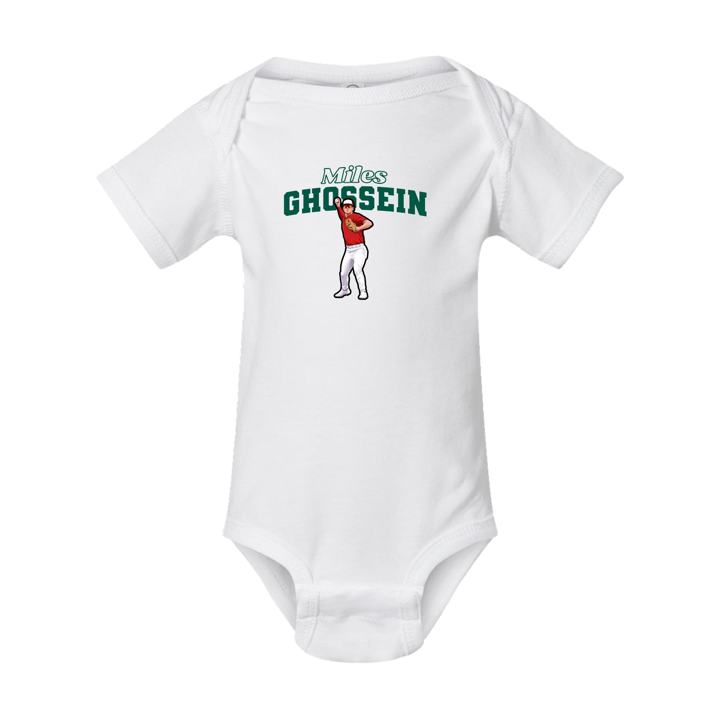 Baby Onesie — Name Arch in White