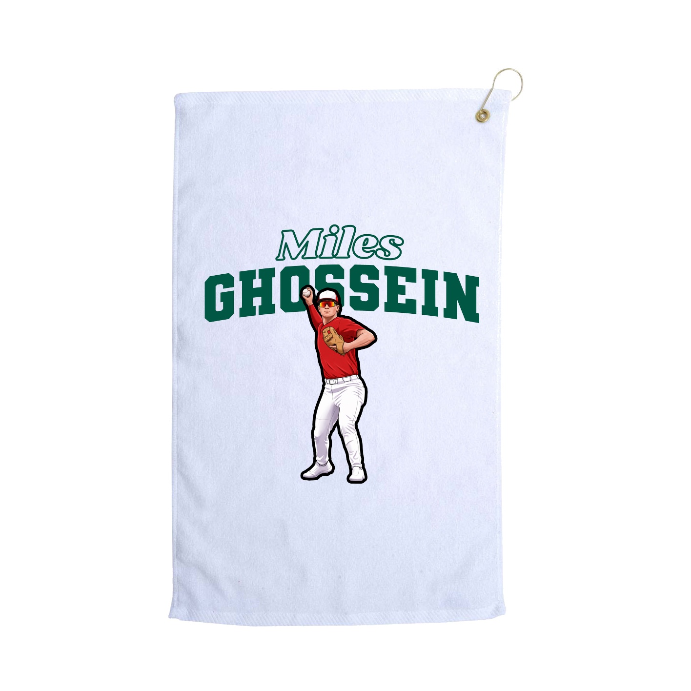 Golf Towel — Name Arch in White