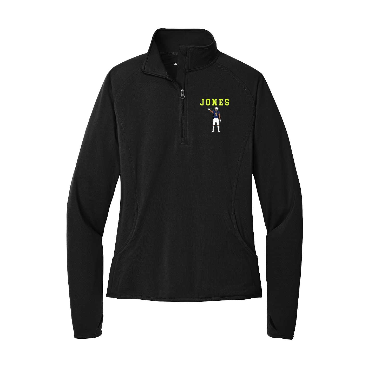 Women's Q-Zip Pullover — Shirsey in Black