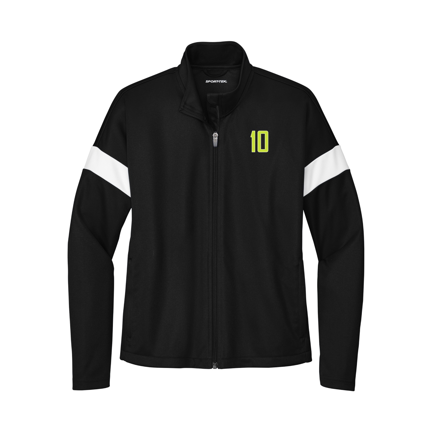 Womens Team Travel Full-Zip Jacket — Front Shirsy in Black/White