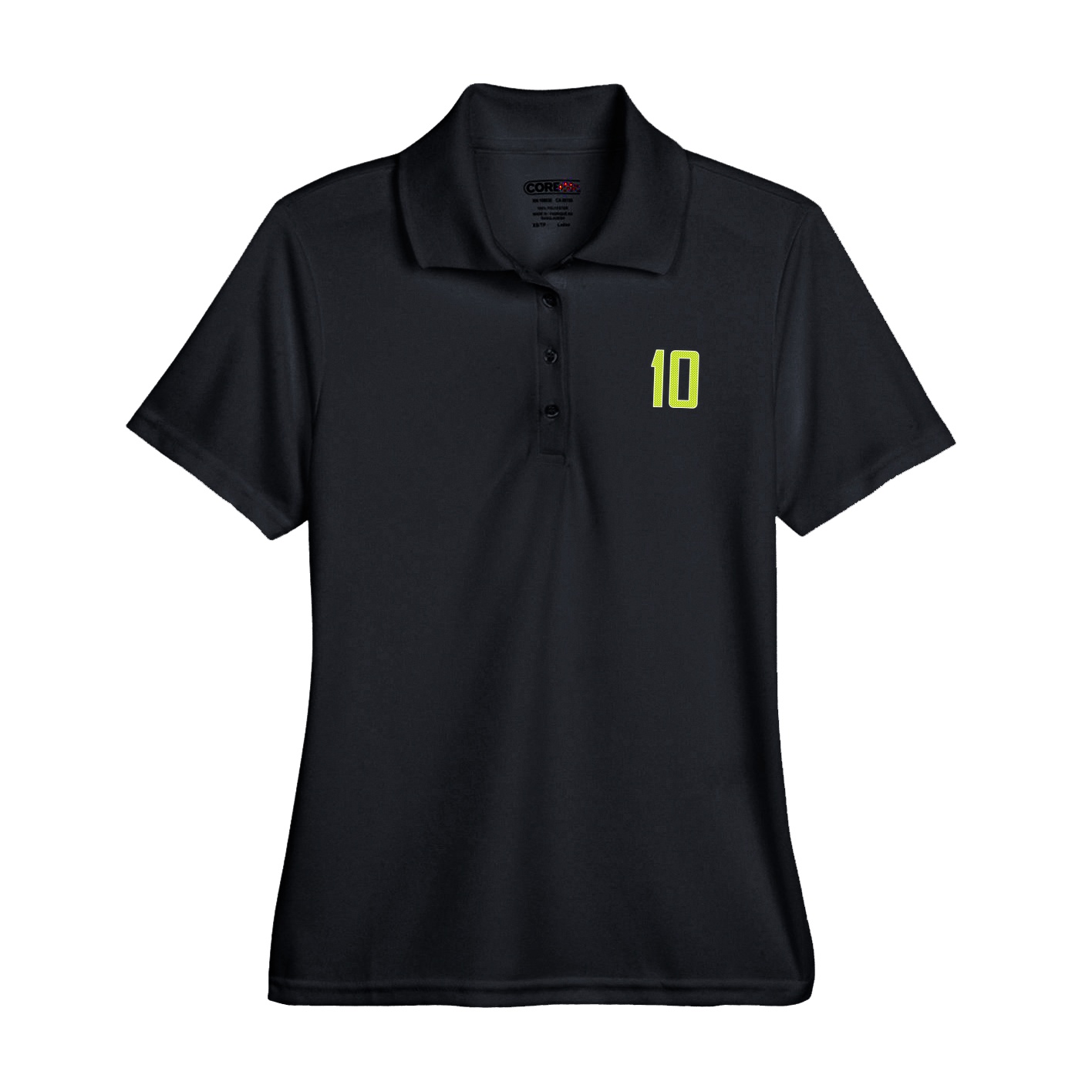 Womens Performance Polo — Front Shirsy in Black