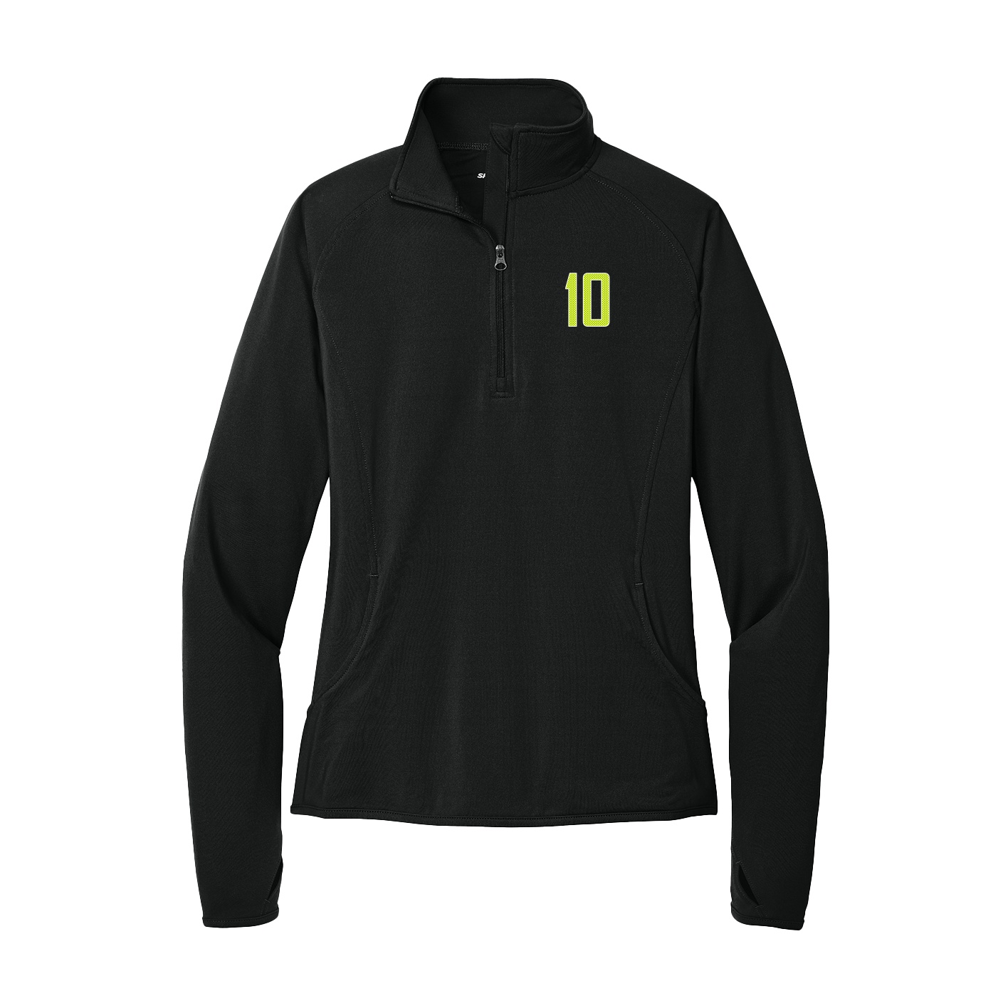 Women's Q-Zip Pullover — Front Shirsy in Black