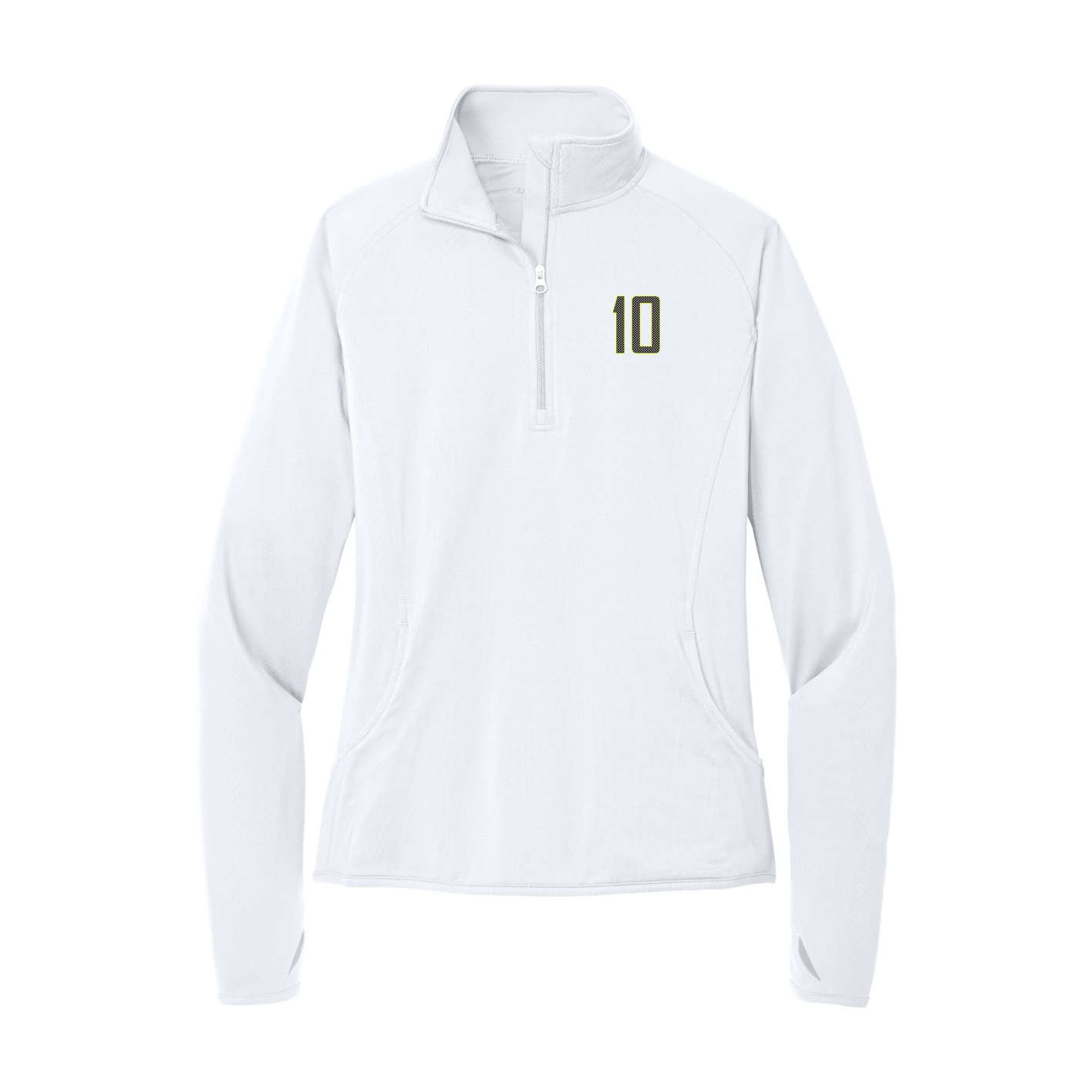 Women's Q-Zip Pullover — Front Shirsy in White