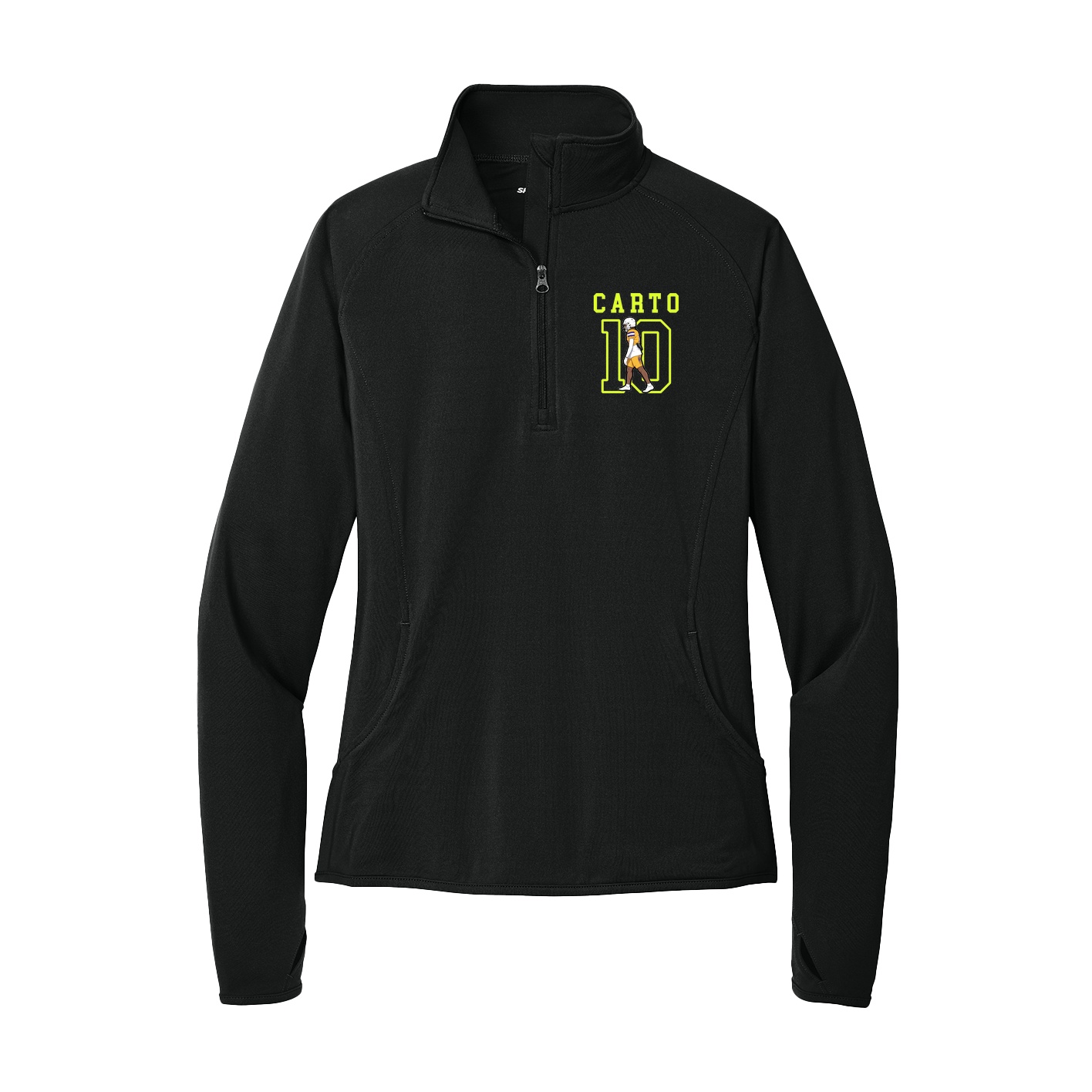 Women's Q-Zip Pullover — Shirsey in Black