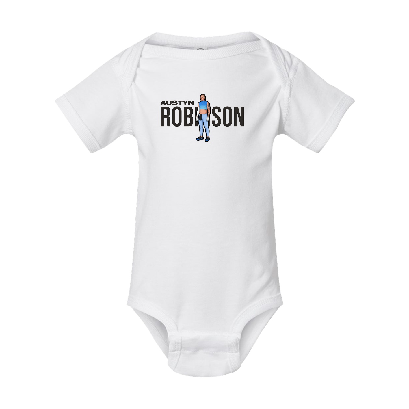 Baby Onesie — Player Name in White