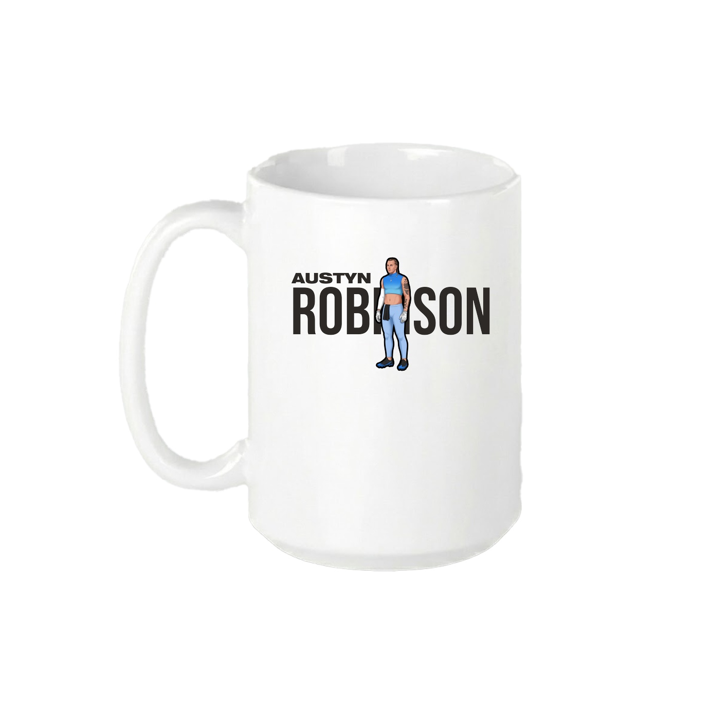 15oz Coffee Mug — Player Name in White