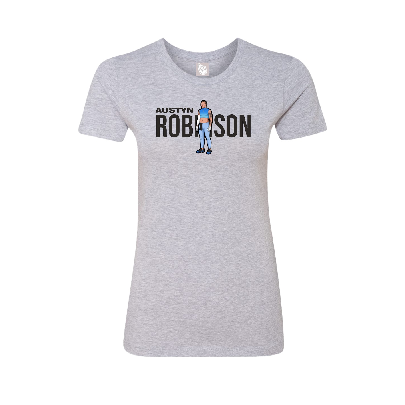 Fitted Women's Tee — Player Name in Grey