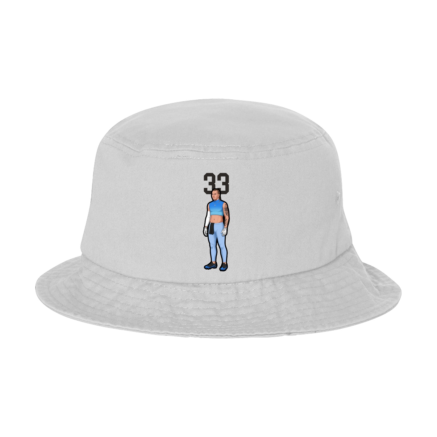 Bucket Cap — Number Top in White