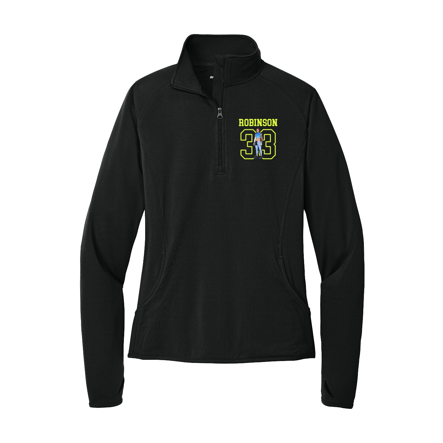 Women's Q-Zip Pullover — Shirsey in Black