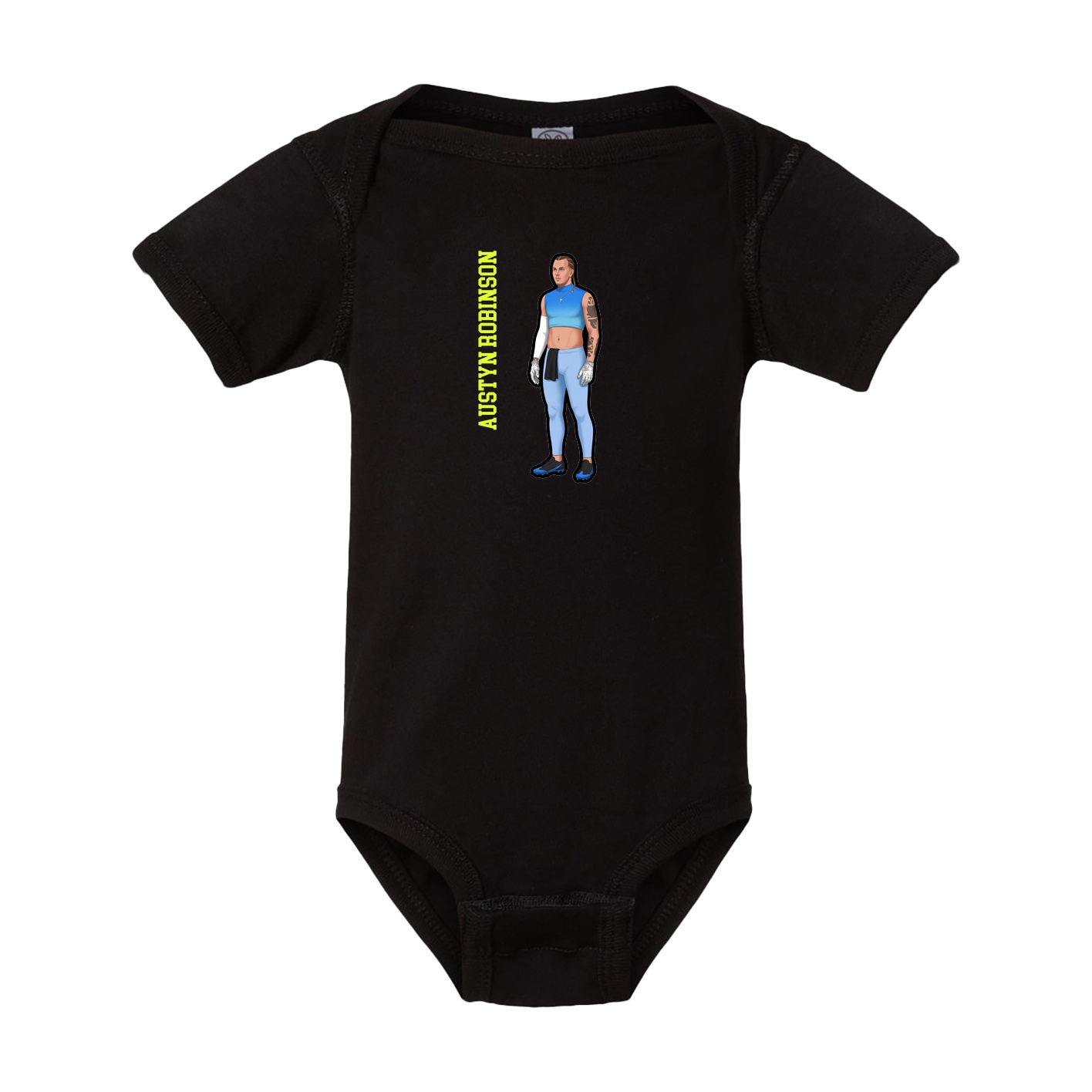 Baby Onesie — Name Vertical in Black