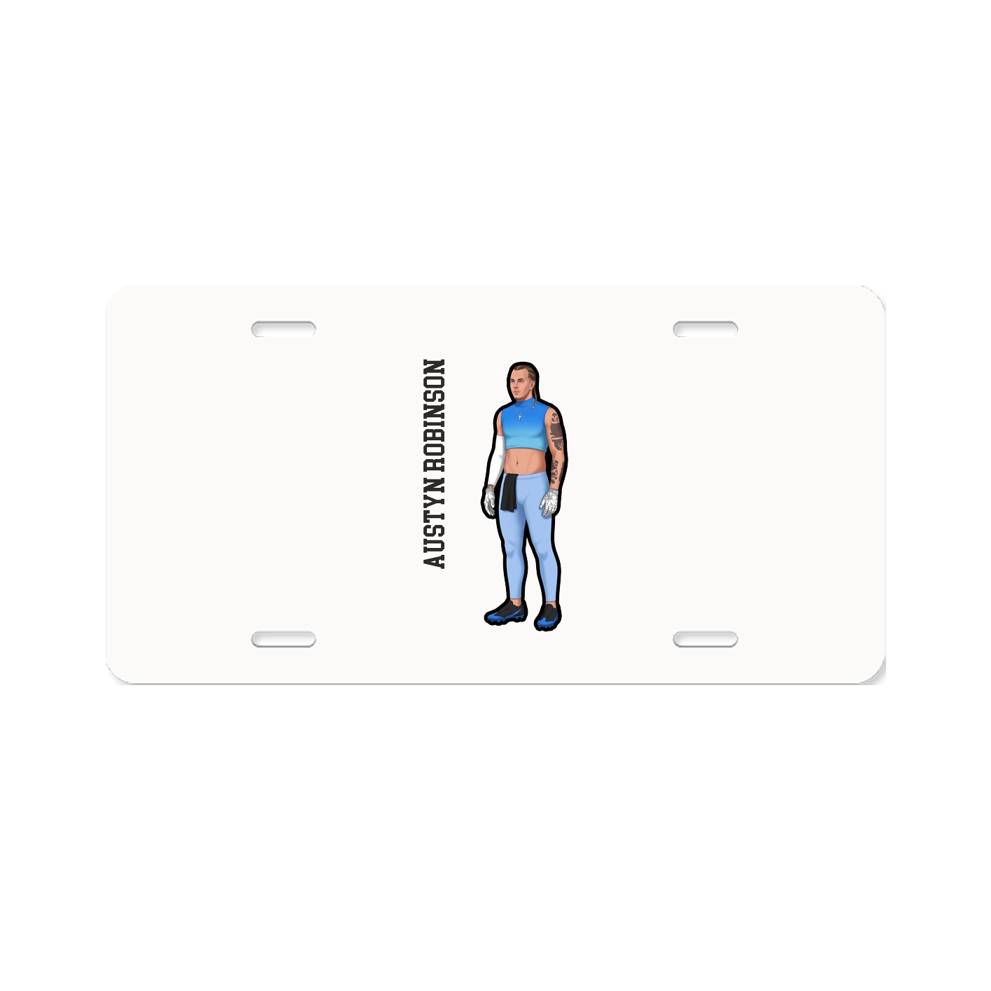 License Plate — Name Vertical in Classic