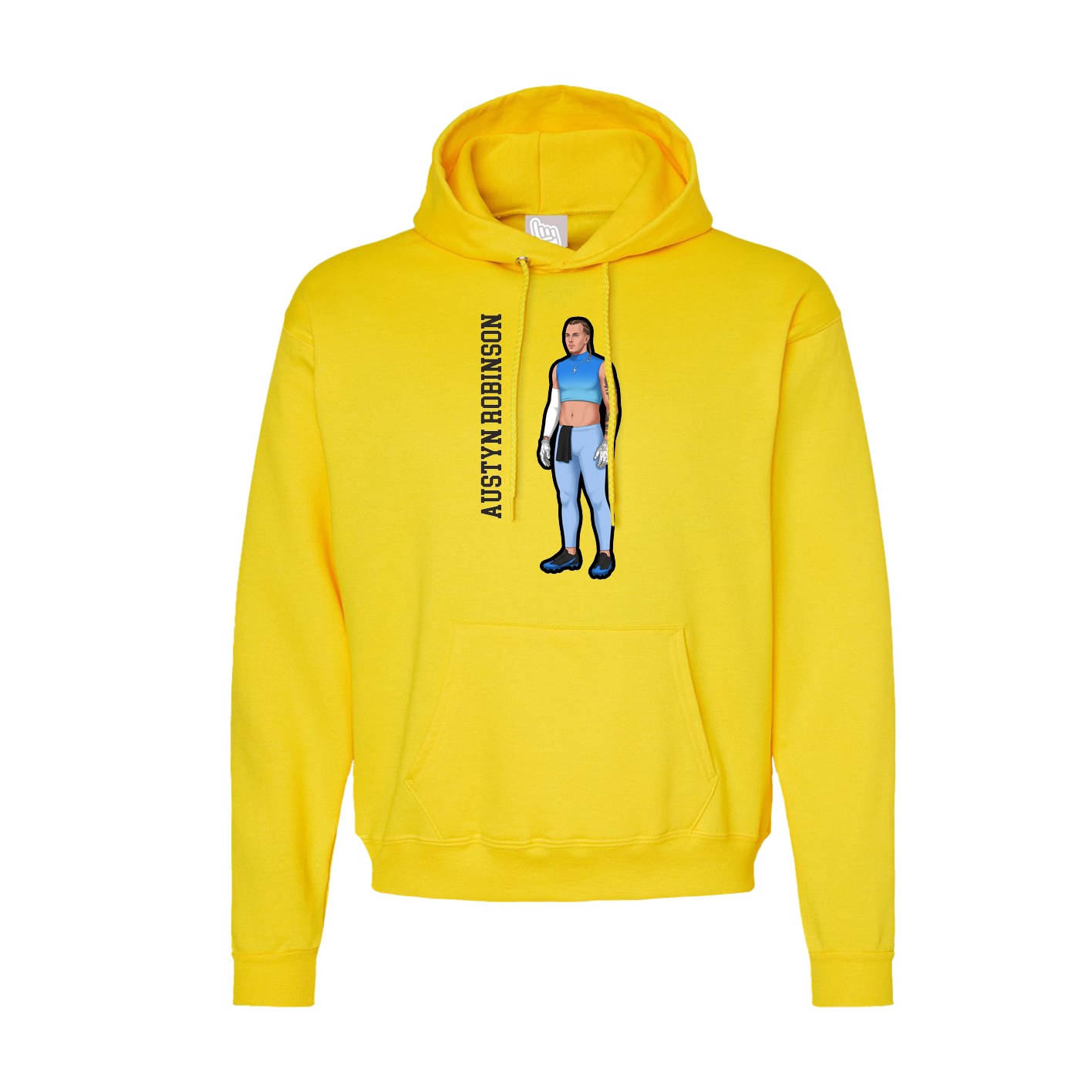Hoodie — Name Vertical in Yellow