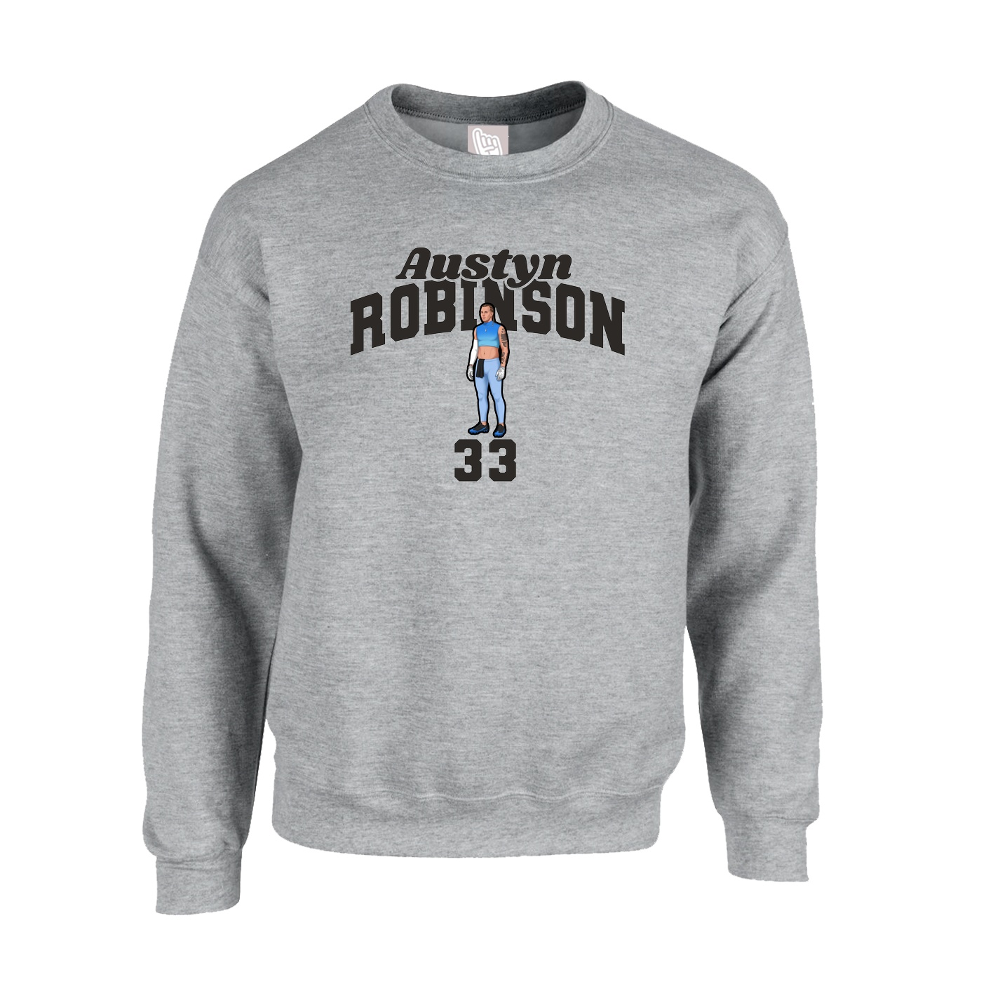 Fleece Crew — Signature Arch in Grey