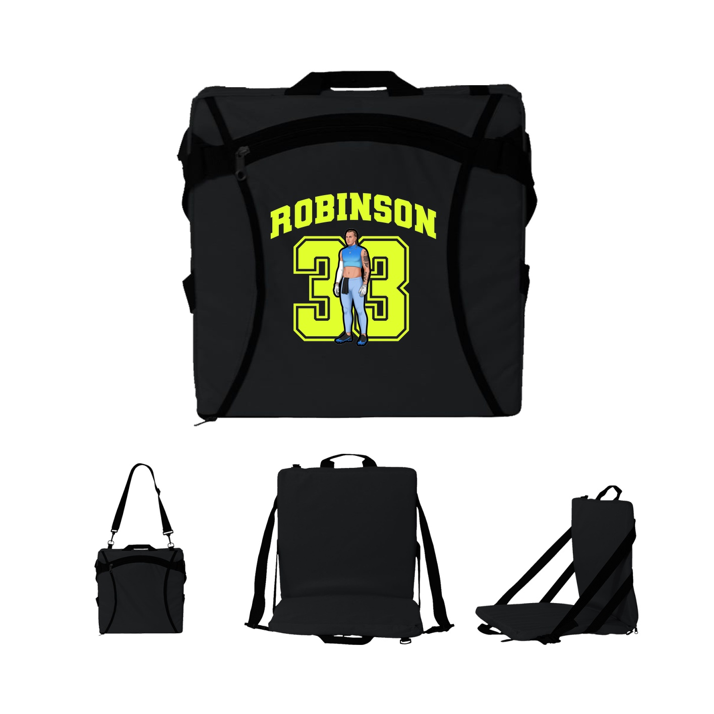 Folding Stadium Seat — Number in Black