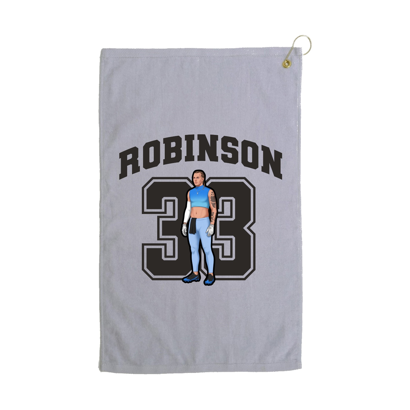 Golf Towel — Number in Grey