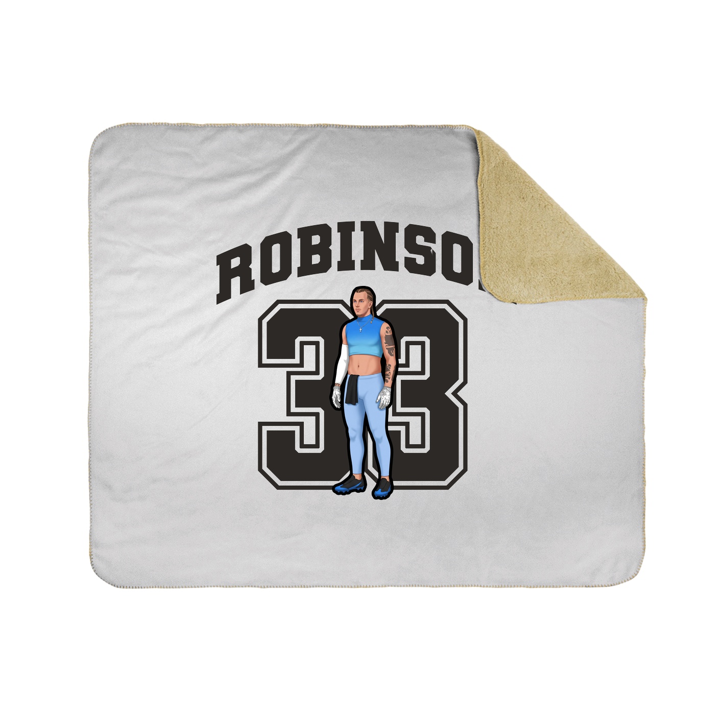 Throw Blanket — Number in White