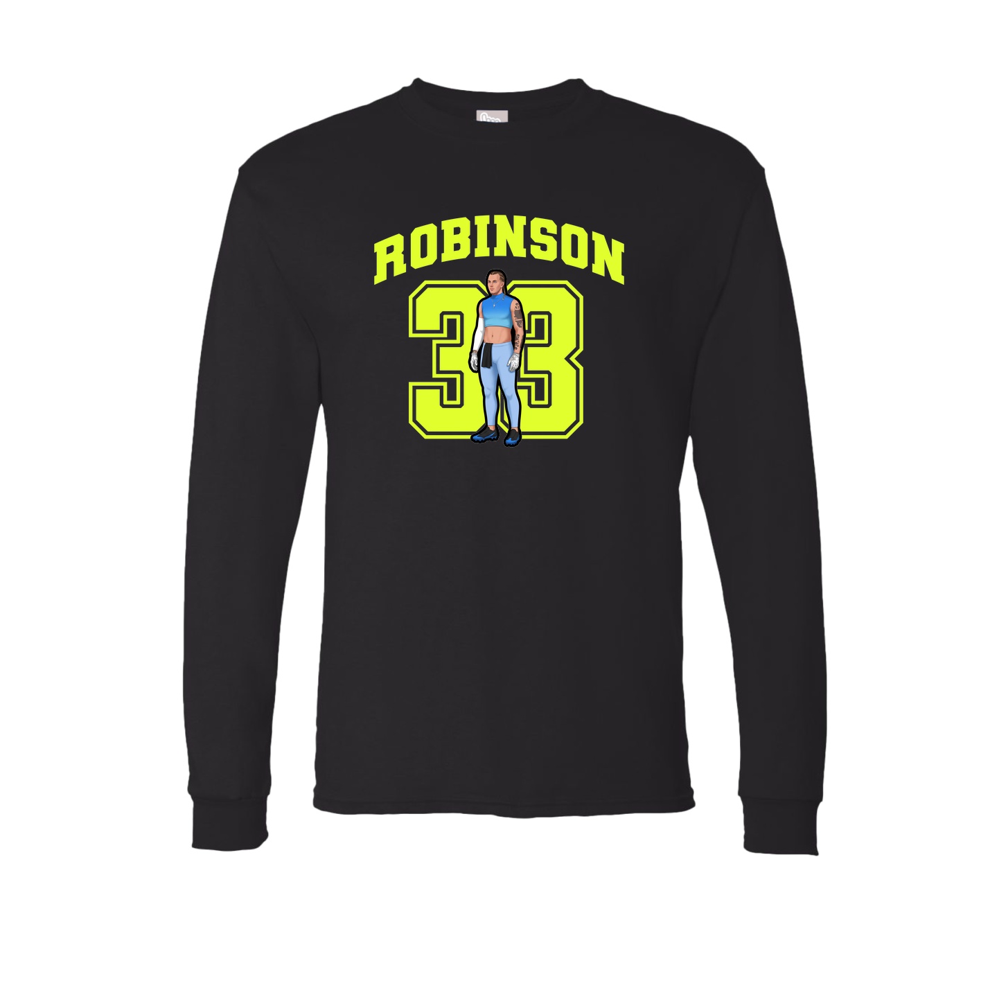 Long Sleeve Tee — Number in Black