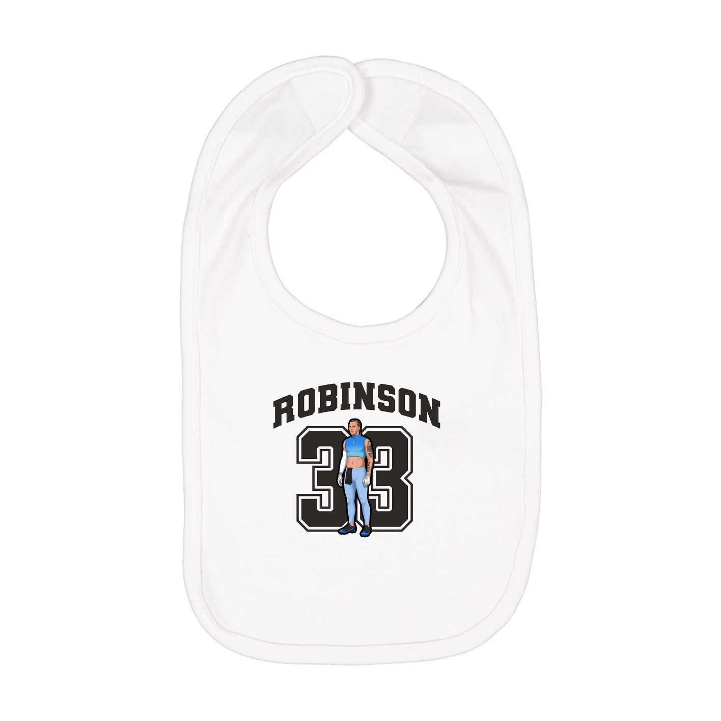 Infant Bib — Number in White