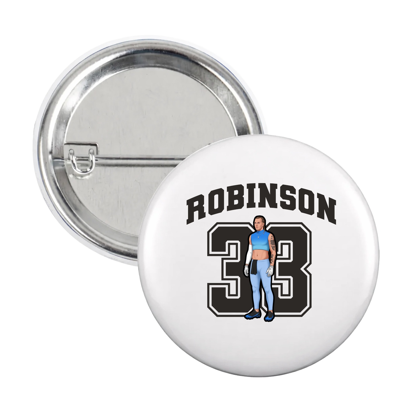 Game Day Button — Number in White