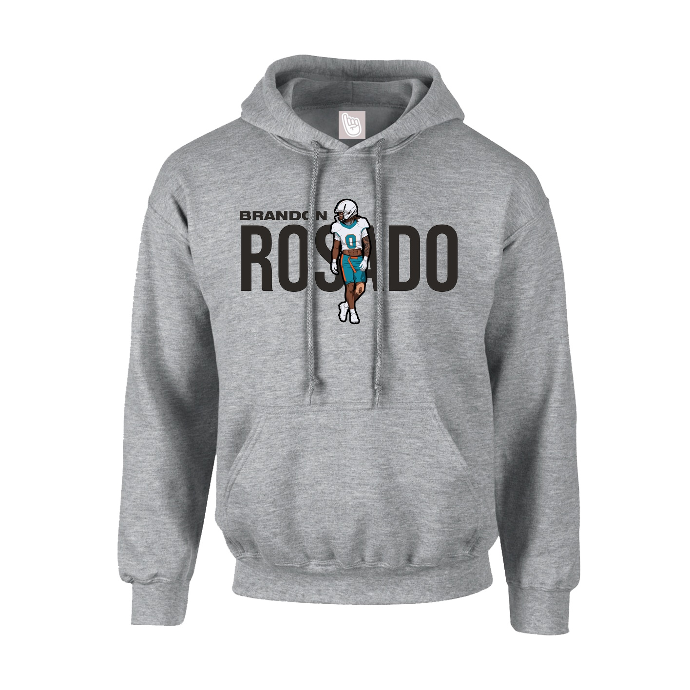 Hoodie — Player Name in Grey