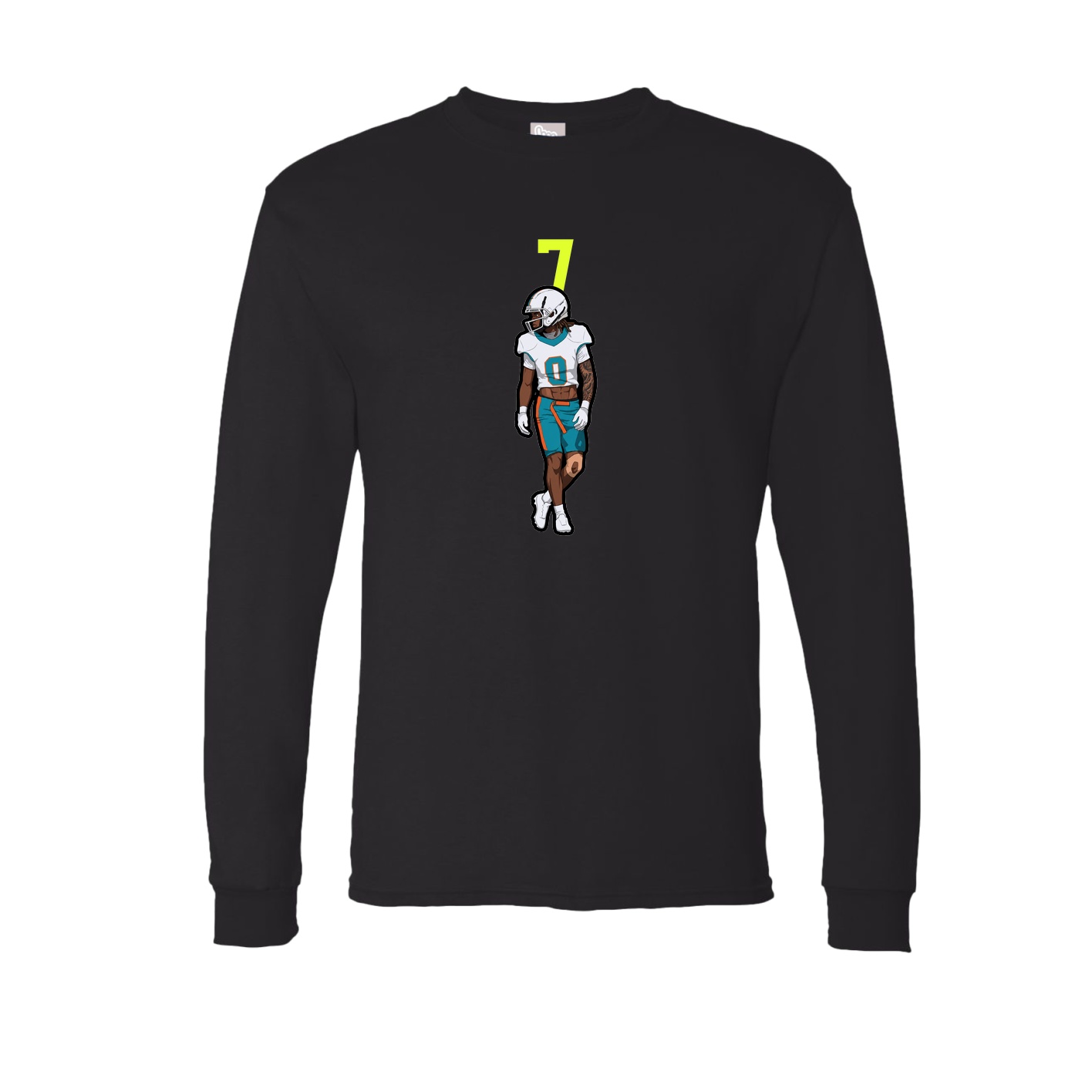 Long Sleeve Tee — Number Top in Black