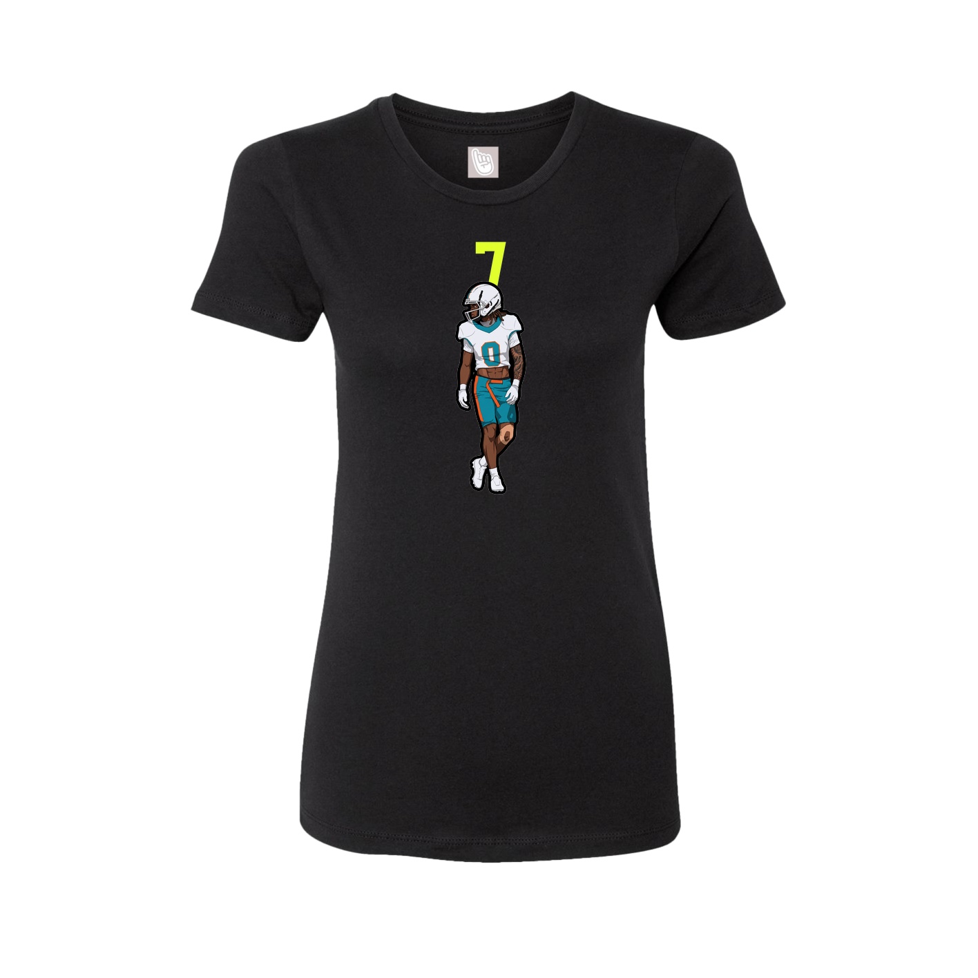 Fitted Women's Tee — Number Top in Black