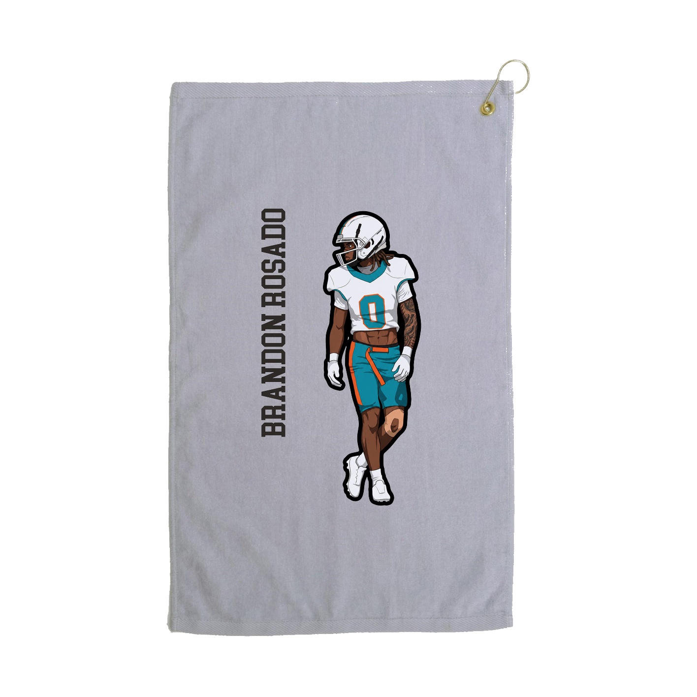 Golf Towel — Name Vertical in Grey