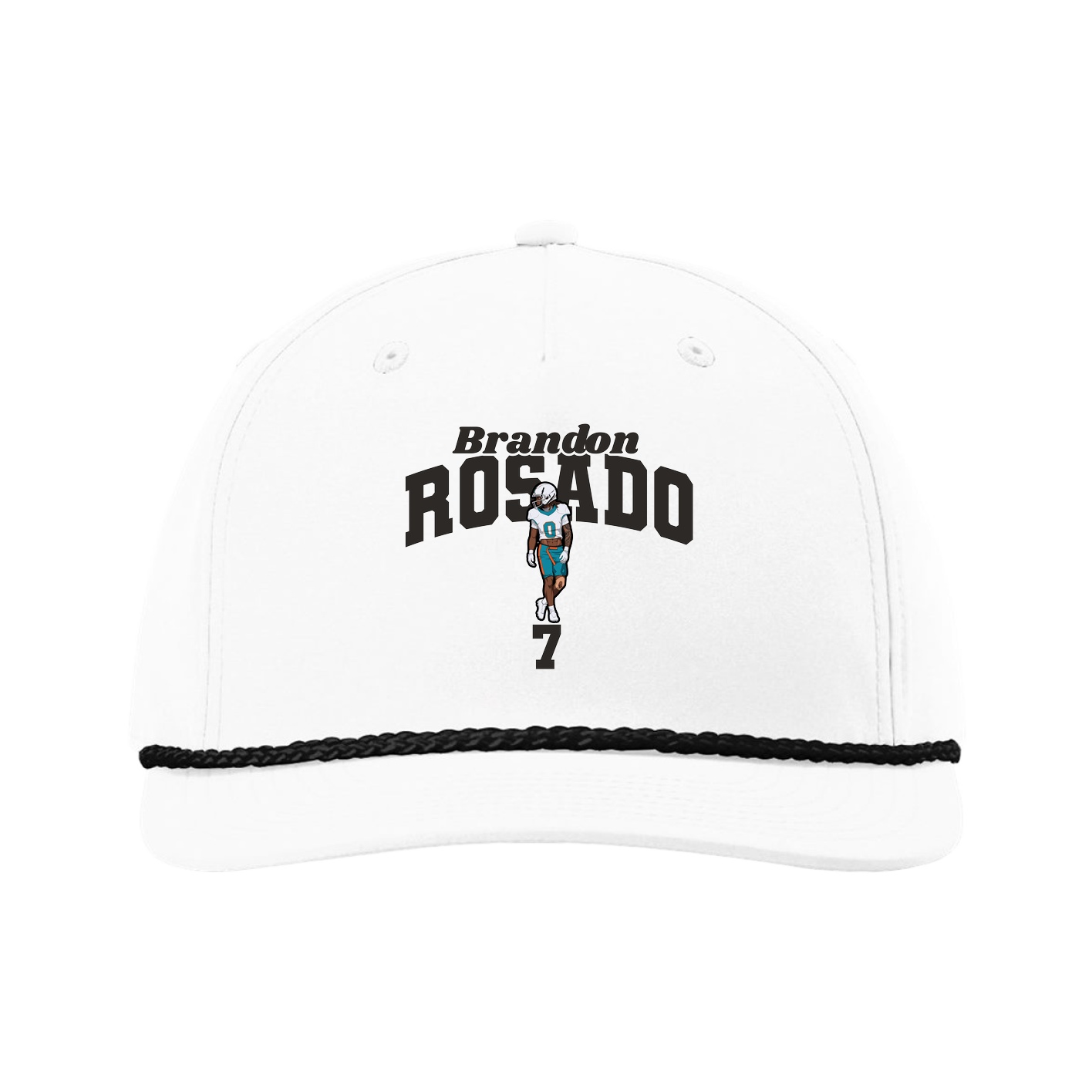 Five-Panel Classic Rope Cap — Signature Arch in White