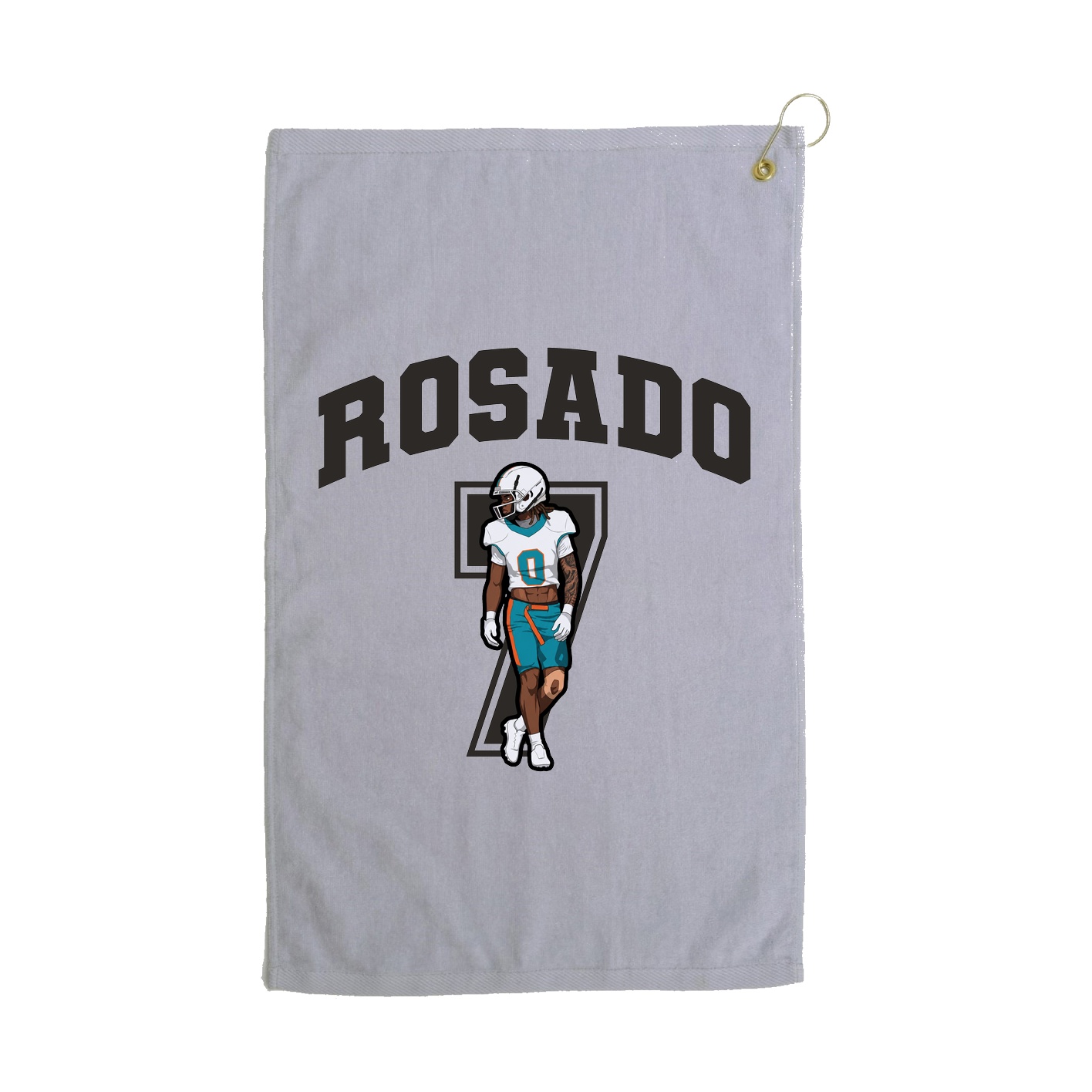 Golf Towel — Number in Grey