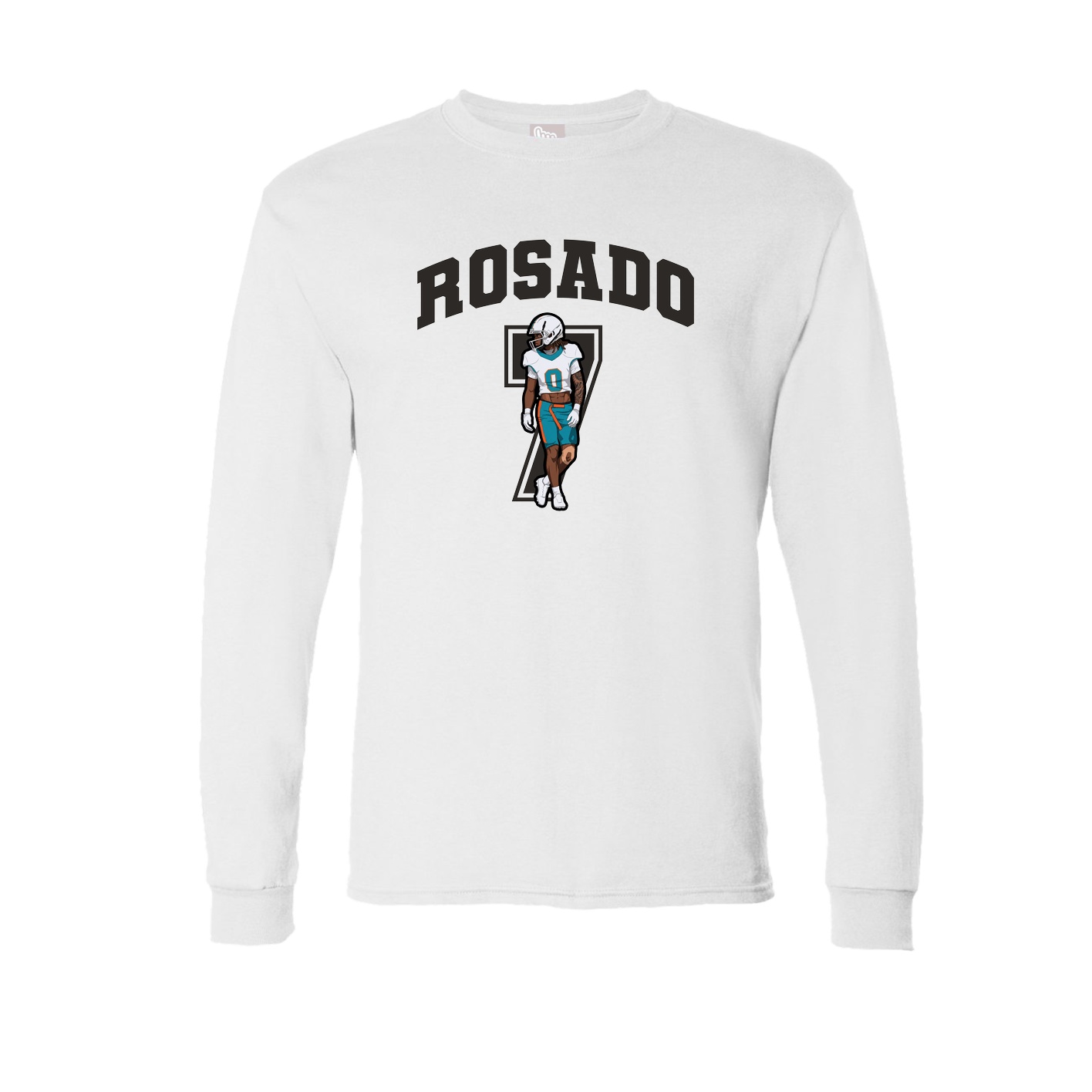 Long Sleeve Tee — Number in White