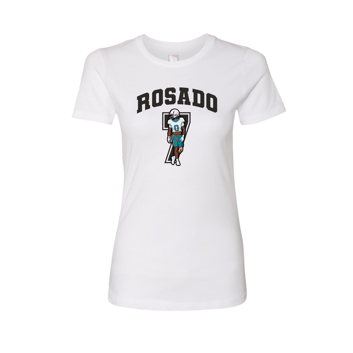 Fitted Women's Tee — Number in White