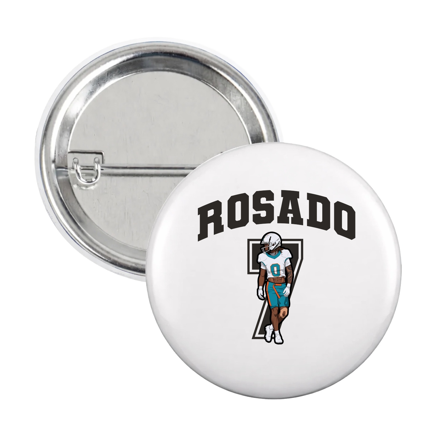 Game Day Button — Number in White