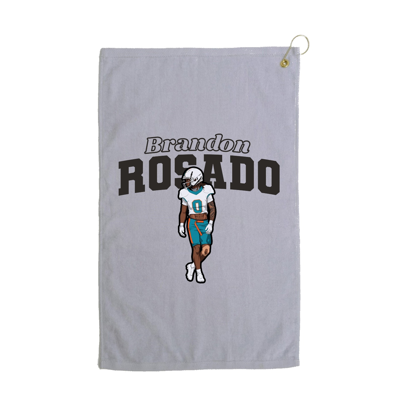 Golf Towel — Name Arch in Grey