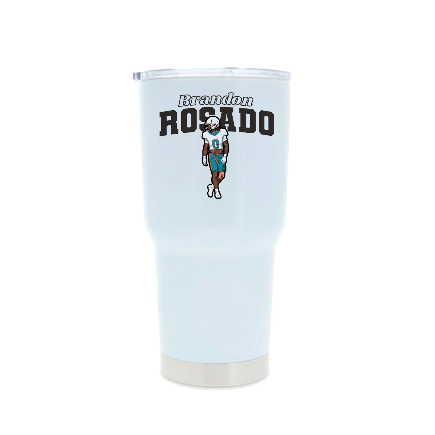 30oz Stainless Steel Tumbler — Name Arch in White