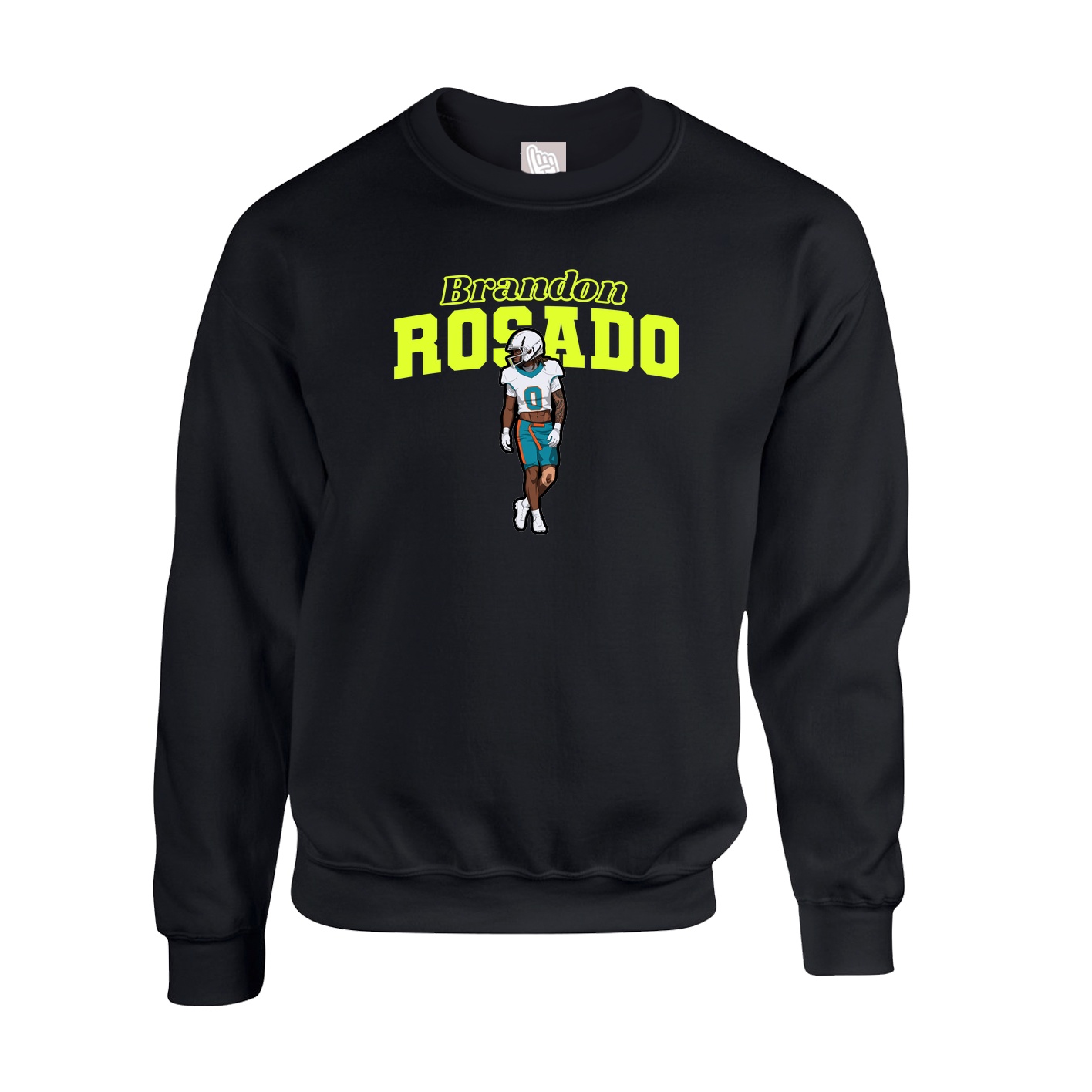 Fleece Crew — Name Arch in Black