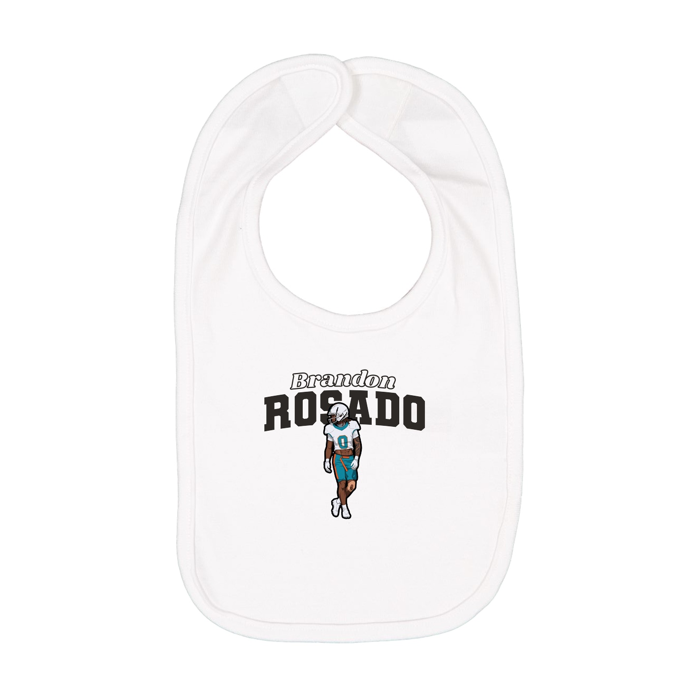 Infant Bib — Name Arch in White