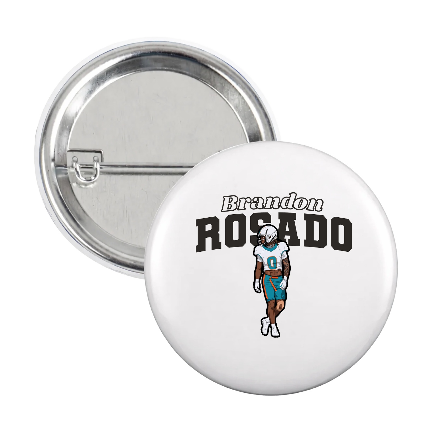 Game Day Button — Name Arch in White