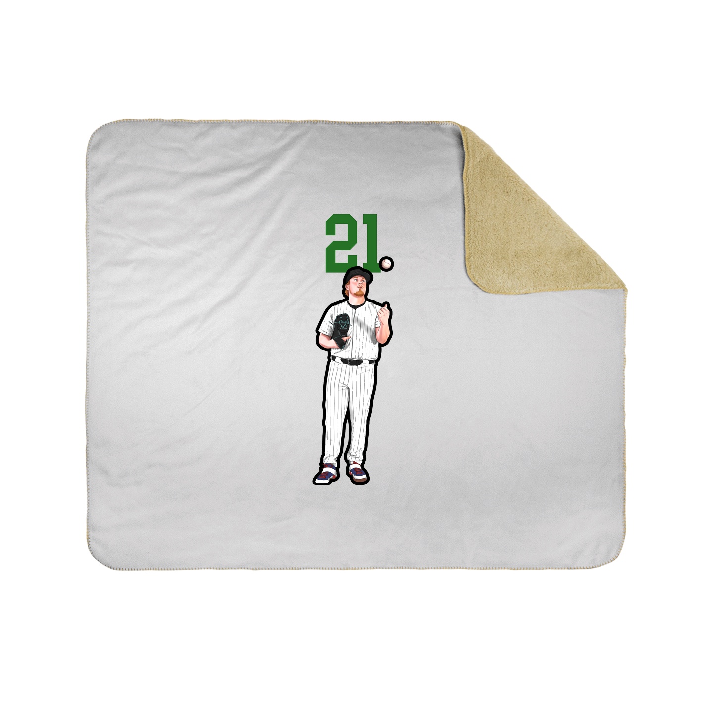 Throw Blanket — Number Top in White
