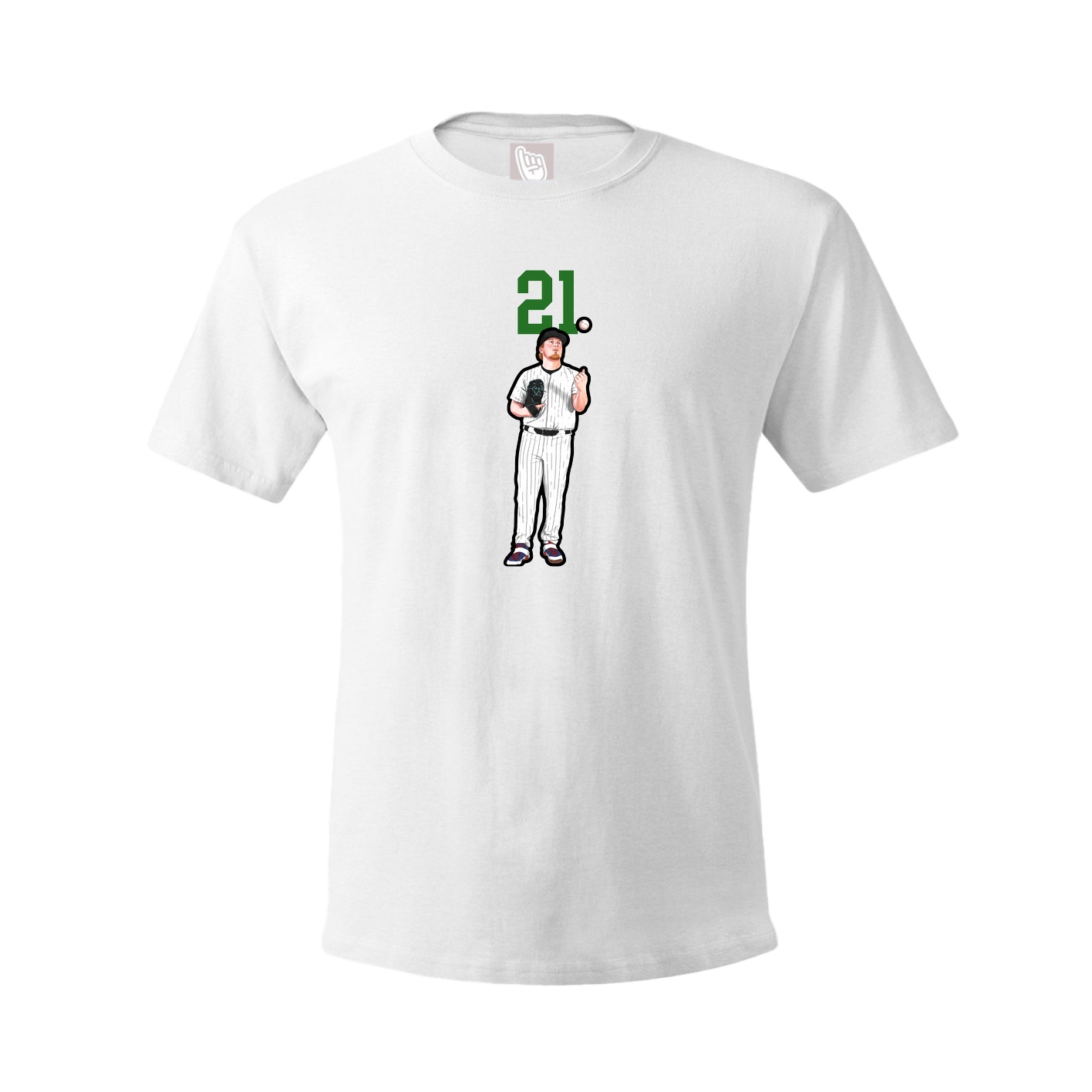 Youth Tee — Number Top in White