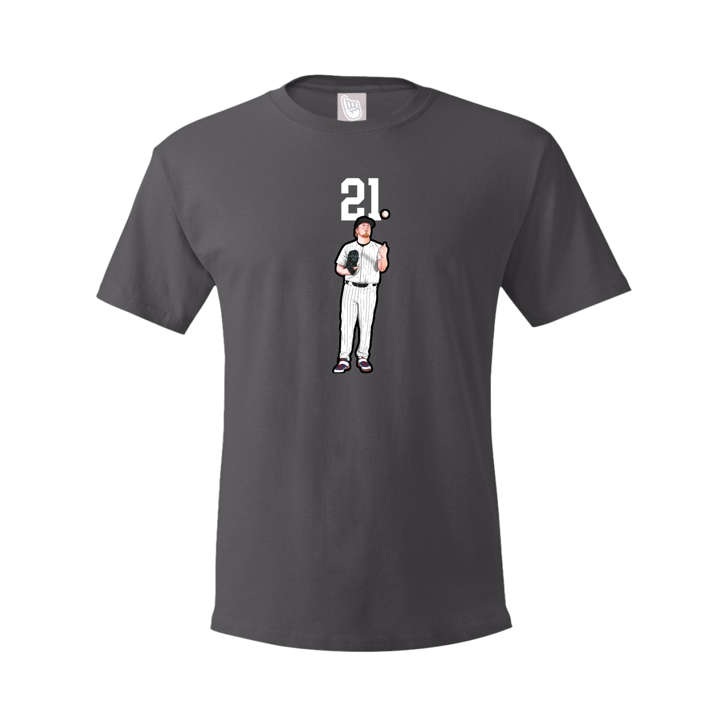 Youth Tee — Number Top in Grey