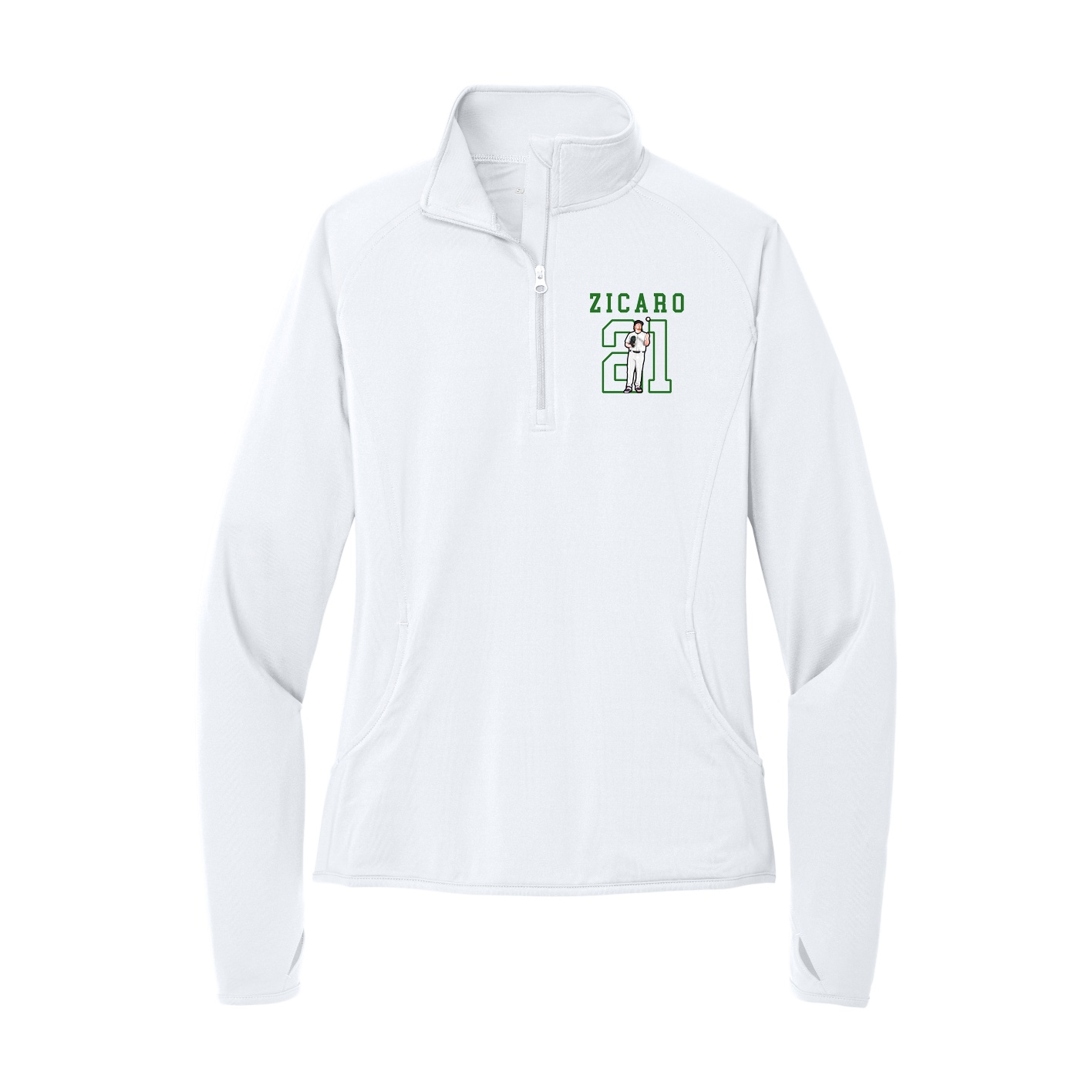 Women's Q-Zip Pullover — Shirsey in White